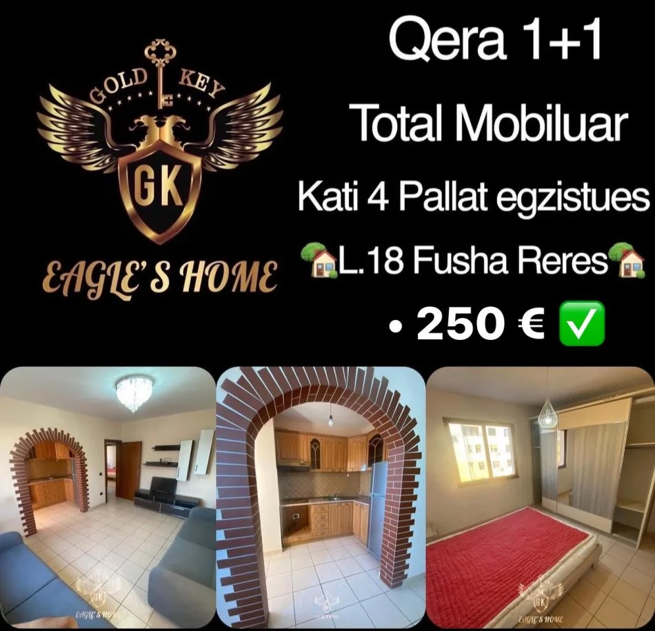 Durres, jepet me qera 1+1 Kati 4, 250 € 