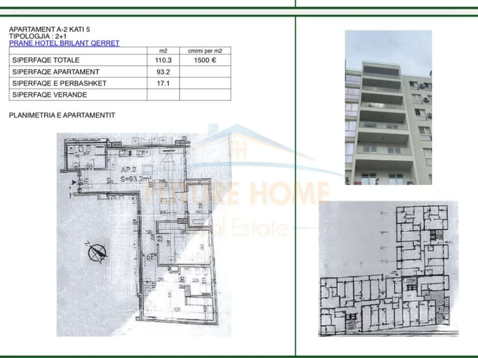 Durres, shitet apartament 2+1 Kati 5, 110 m² 165.450 € (Qerret, Kavaje)