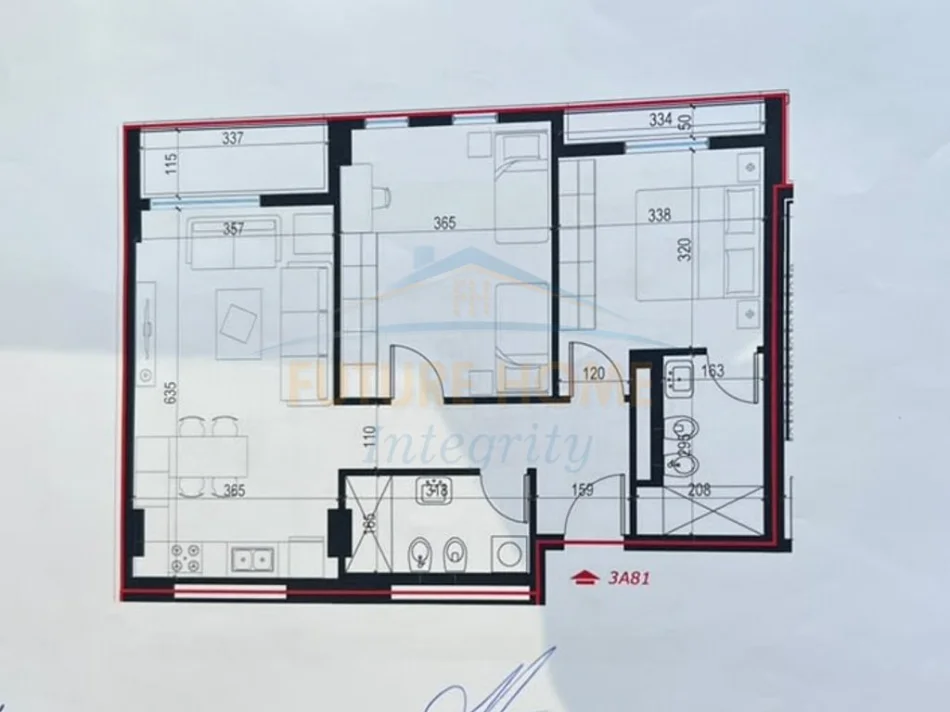 Tirane, shitet apartament 2+1+Aneks+Ballkon Kati 8, 98 m² 122.900 € (KOMPLEKSI UNIVERS CITY)