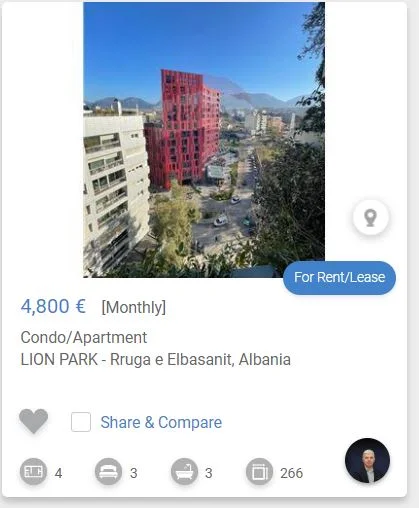 Tirane, jepet me qera apartament 3+1+Aneks+Ballkon , 266 m² 4.800 € (LION PARK RRUGA ELBASANIT)