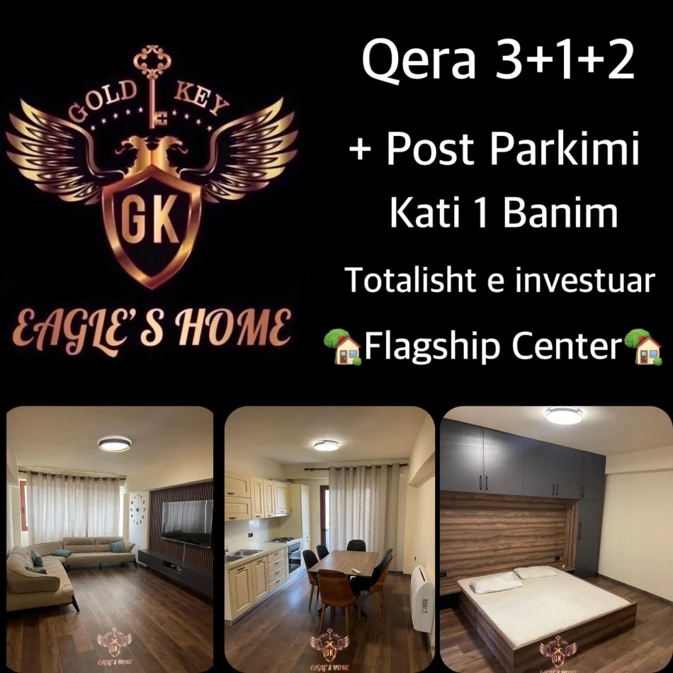 Durres, jepet me qera apartament 3+1+Ballkon Kati 1, (Flagship Center,Lagja 4)