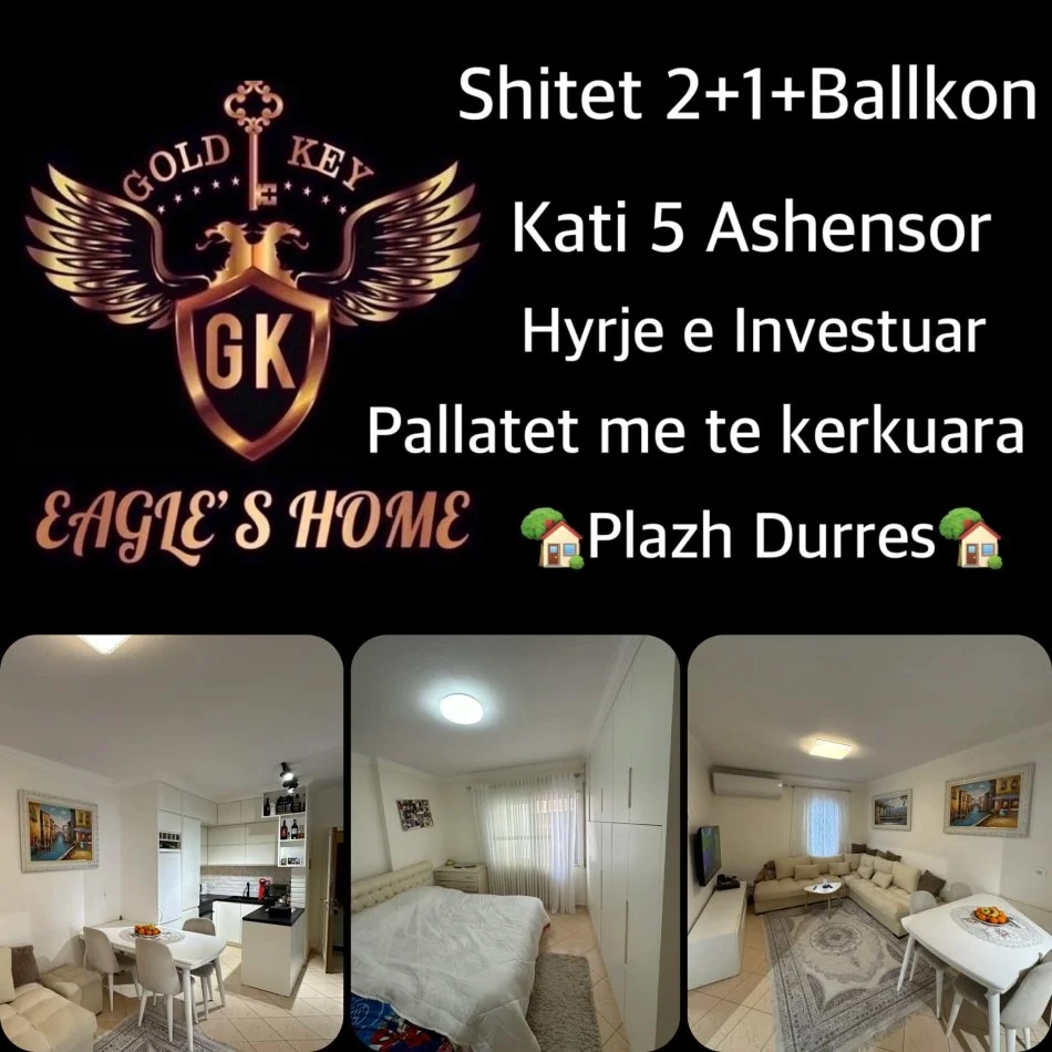 Durres, shes apartament 2+1+Ballkon Kati 5, 71 m² (OKAZION)