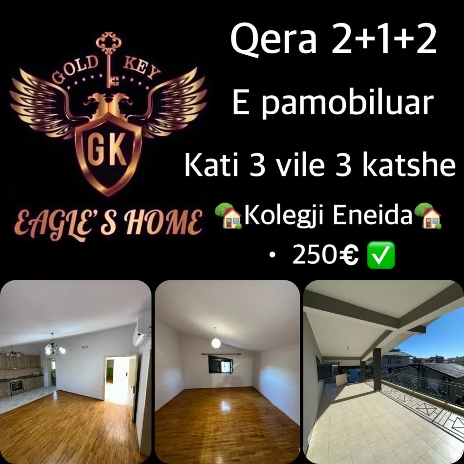 Durres, jap me qera apartament 2+1+Ballkon , 130 m² 250 € (Kolegji Eneida)
