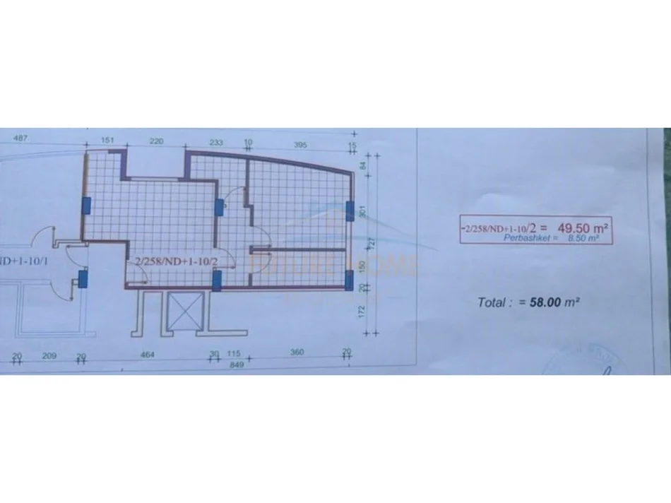 Tirane, shitet apartament 1+1+Ballkon Kati 4, 58 m² 178.000 € 