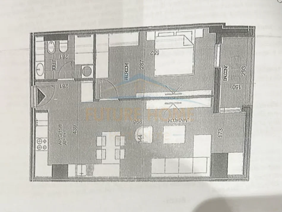 Shitet, Apartament 1+1, Hora Vertical, Rruga Muhamet Gjollesha, Tirane. 0696069906