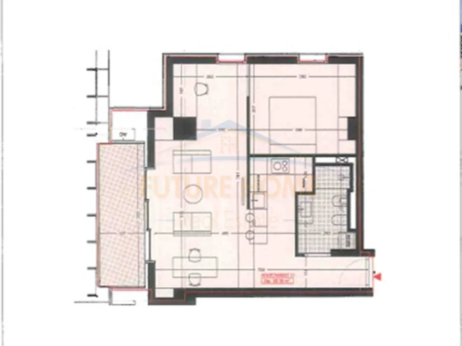Tirane, shitet apartament 1+1+Ballkon Kati 2, 82 m² 132.420 € (Dogana)