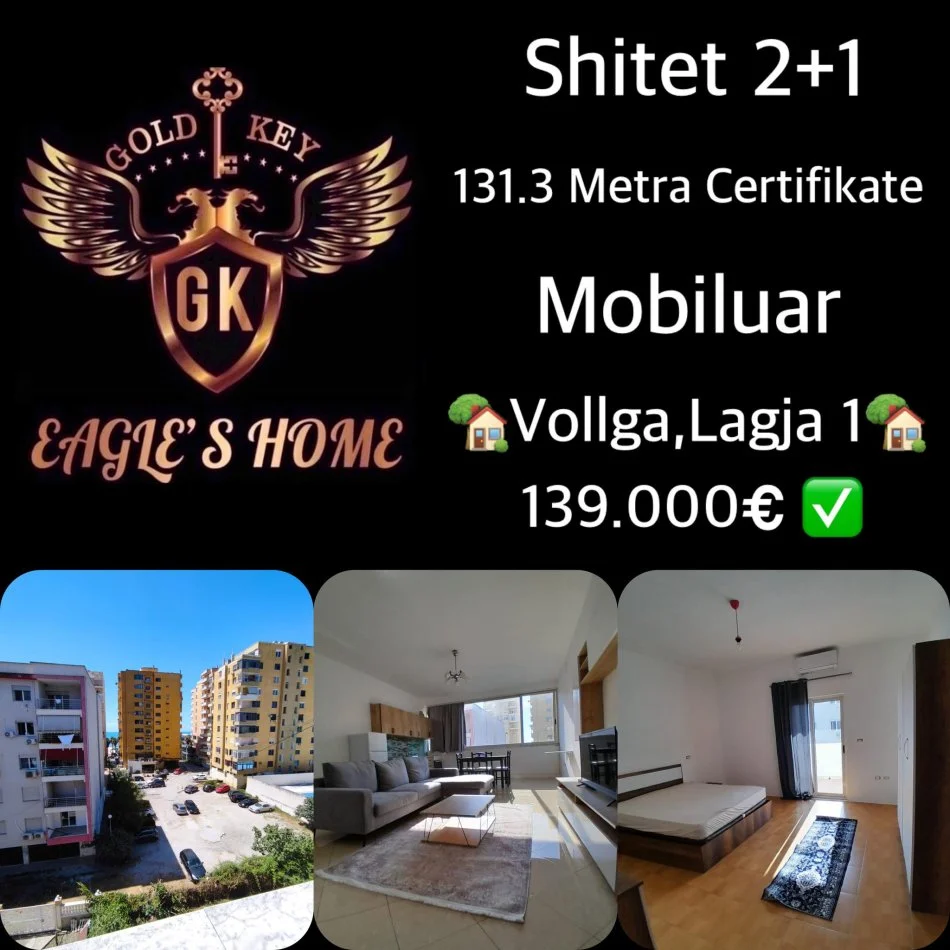 Durres, shes apartament 2+1+Ballkon Kati 3, 132 m² 139.000 € (Vollga,Prane Gjimnazit Gjergj Kastrioti)