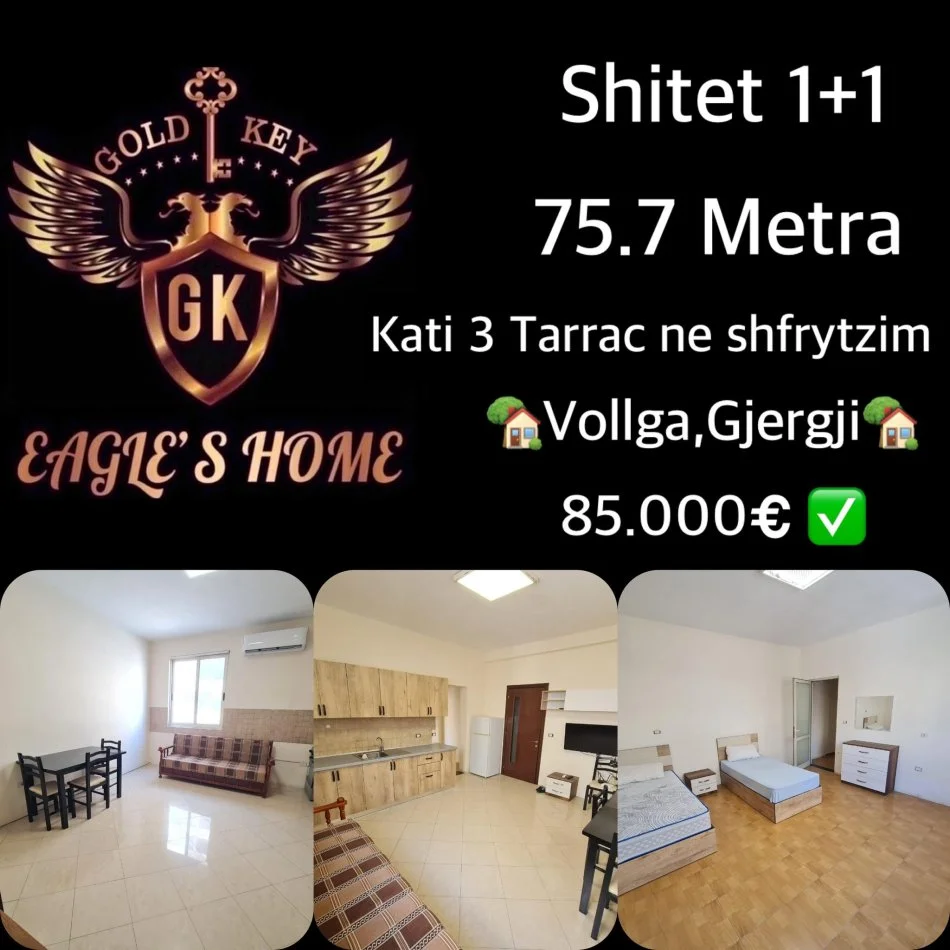 Durres, shes apartament 1+1 Kati 3, 73 m² 85.000 € (Vollga,Prane Gjimnazit Gjergj Kastrioti)