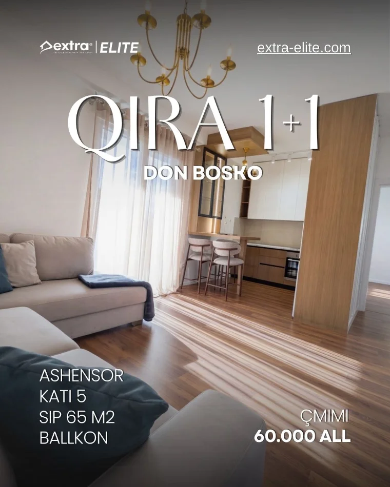 Tirane, jap me qera apartament 1+1+Ballkon Kati 5, 65 m² 600 € (Don Bosko tek Someg)