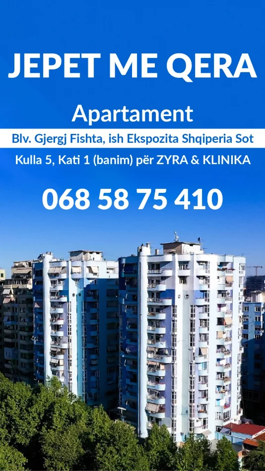 Tirane, jepet me qera apartament 1+1 Kati 1, 70 m² 800 € (Blv Gjergj Fishta ish ekspozita shqiperia sot)