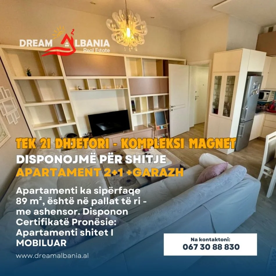 Tirane, shitet apartament 2+1+Ballkon Kati 2, 89 m² 195.000 € (Tek 21 Dhjetori, Kompleksi Magnet - ID 41211932)