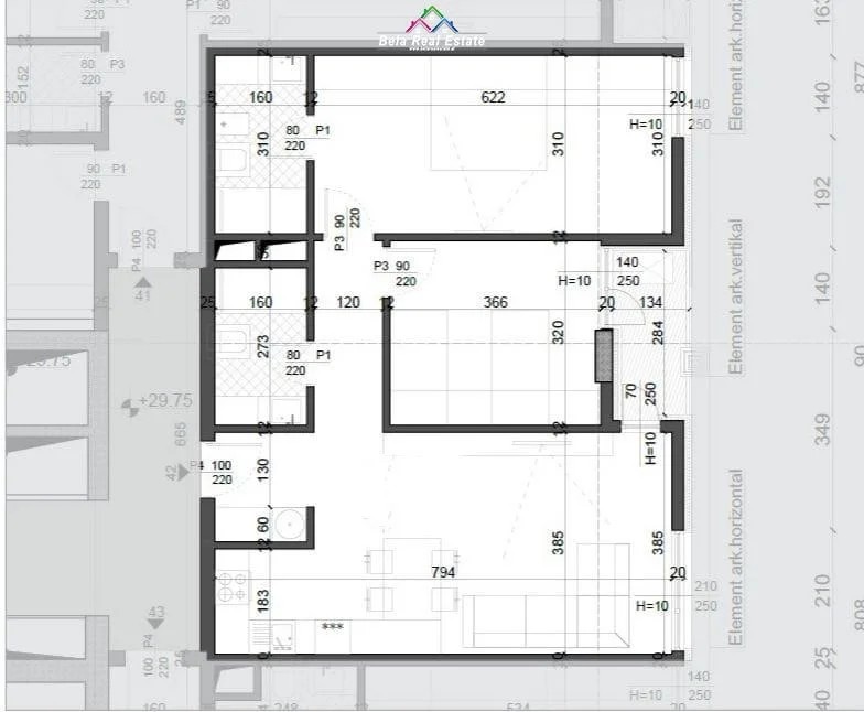 Tirane, shes apartament 2+1 Kati 8, 107 m² 168.000 € (fusha e aviacionit)