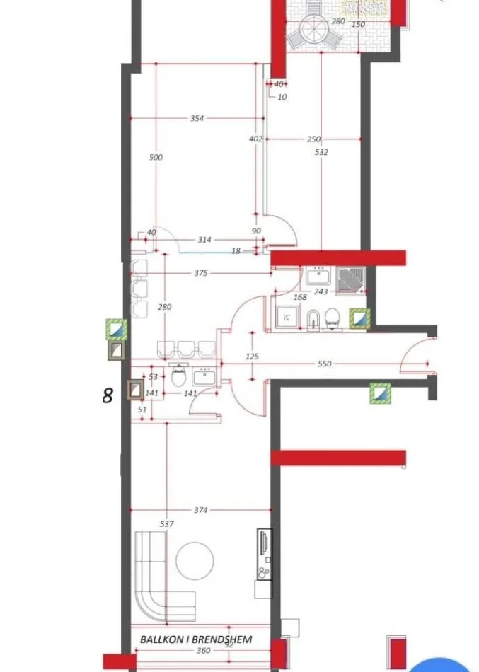 Tirane, jap me qera zyre Kati 2, 105 m² 900 € (Komuna e Parisit, Kompleksi Kika)