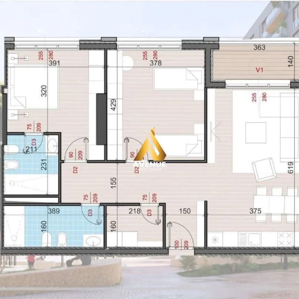 Tirane, shitet apartament 2+1+Ballkon Kati 2, 115 m² 184.700 € (ali demi)