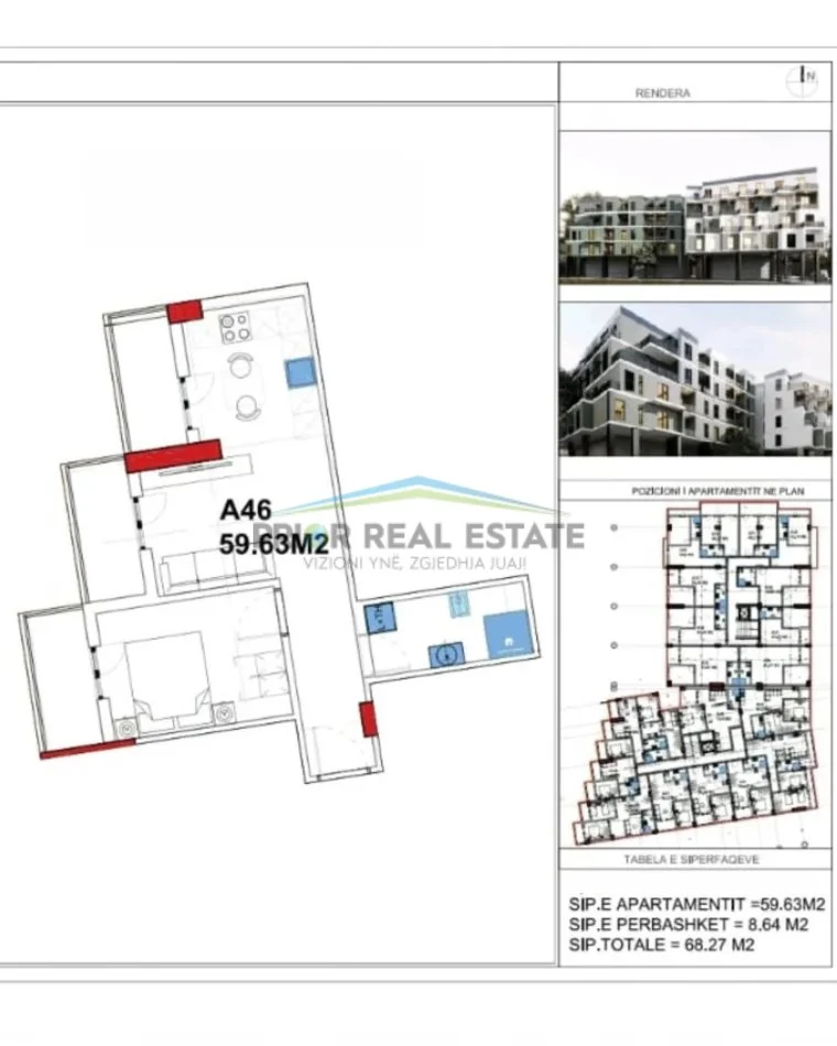 Durres, shitet apartament 1+1 Kati 2, 68 m² 75.000 € (Golem)