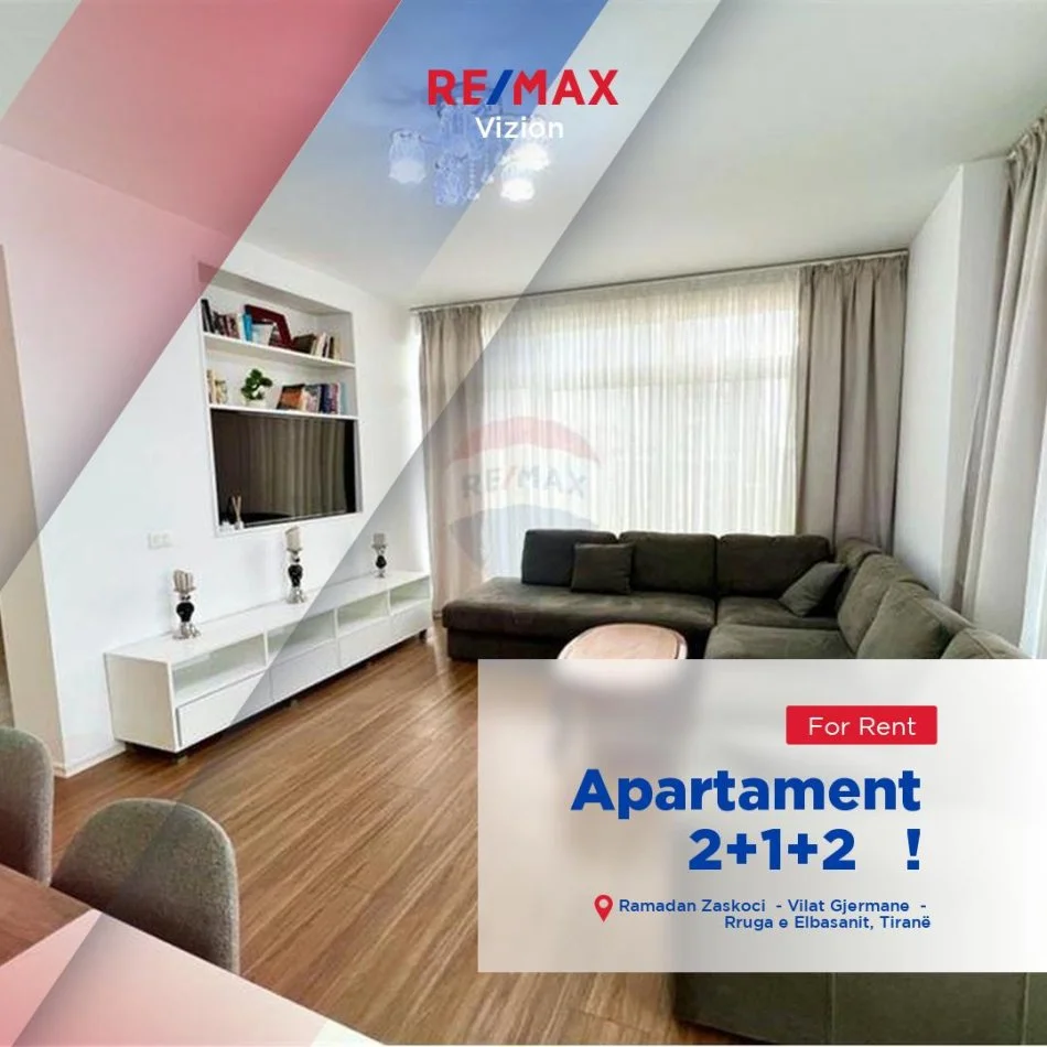 Tirane, jepet me qera 2+1+Aneks+Ballkon Kati 3, 120 m² 600 € (Vilat Gjermane)