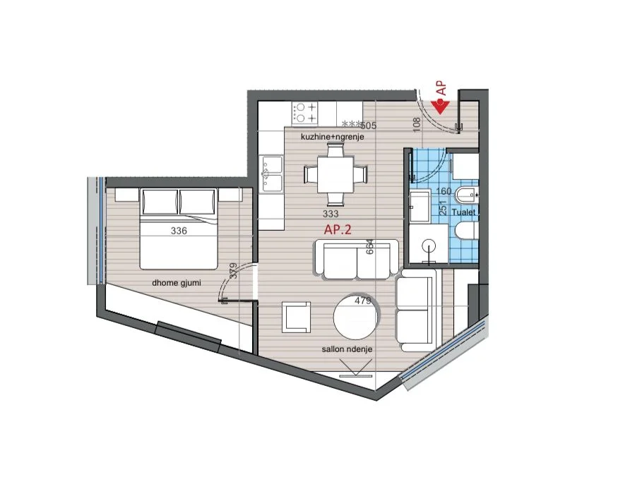 Tirane, shitet apartament 1+1+Ballkon Kati 3, 60 m² 106.000 € (dritan hoxha)