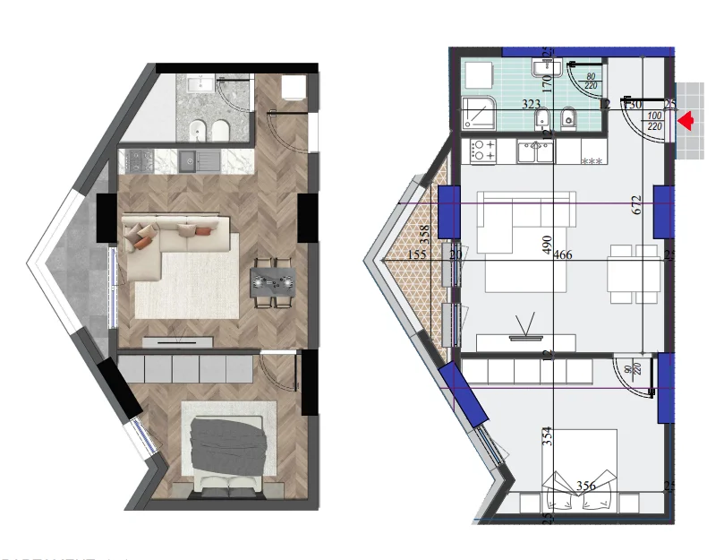 Tirane, shitet apartament 1+1+Ballkon Kati 2, 73 m² 126.900 € (dritan hoxha)
