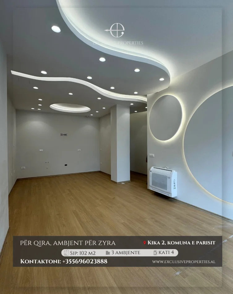 Tirane, jepet me qera zyre Kati 2, 101 m² 1.000 € (Kika 2 Komuna e parisit)