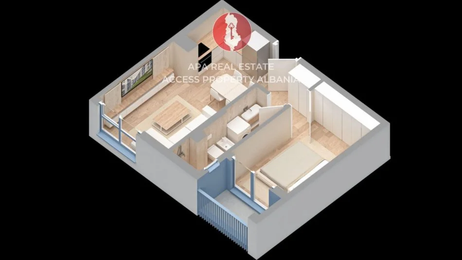 Tirane, shes apartament 1+1 Kati 3, 55 m² 81.000 € 