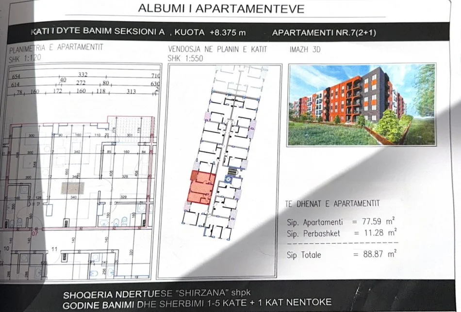 Apartamente 2+1 Kati 2, 70 m² (Lakeside Paskuqan)