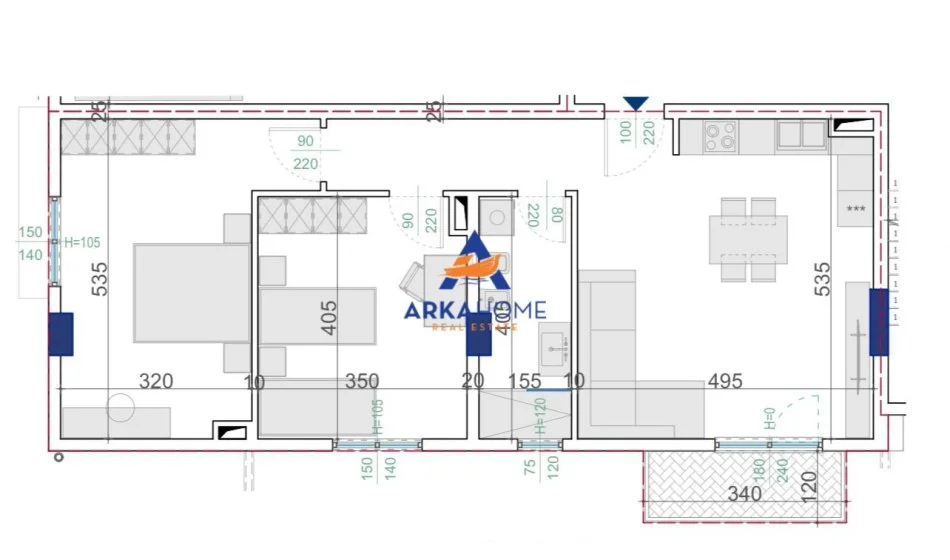 Tirane, shitet apartament 2+1+Ballkon Kati 6, 95 m² 82.876 € 