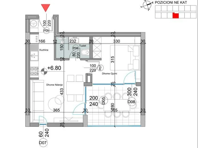 Durres, shitet apartament ne plazh 1+1+Ballkon Kati 2, 62 m² 205.000 € (Turquoise Marina Rezidence, Hamallaj)
