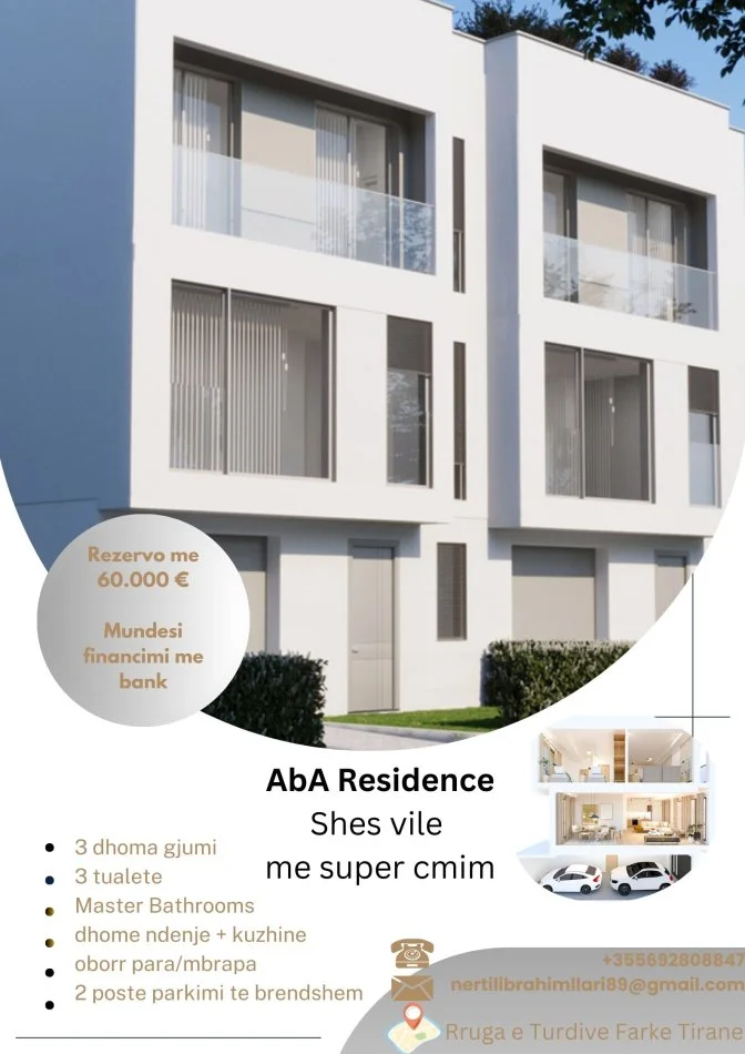 Tirane, shes Vile 3 Katshe Kati 3, 196 m² 360.000 € (Rruga Turdive Farke Tirane)