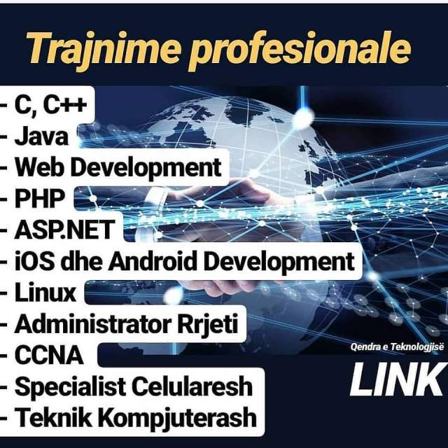 Tirane, kurse Formimi profesional IT, Programim, Specialist Celularesh, Teknik Kompjuterash