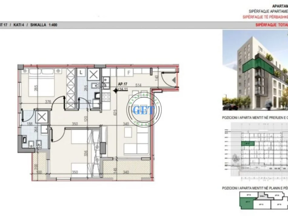 Durres, shitet apartament 2+1+Ballkon Kati 4, 85 m² 102.600 € (Spitali,Durres)