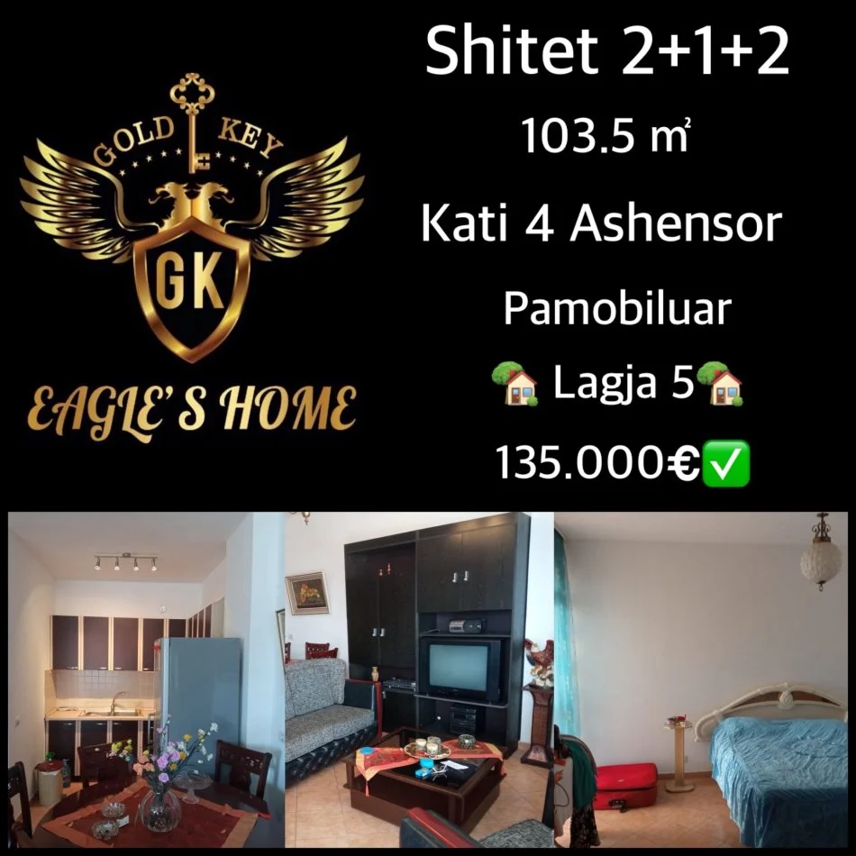 Durres, shes apartament 2+1+Ballkon Kati 4, 104 m² 135.000 € (Lagja 5 ,Durres 135.000 EURO)