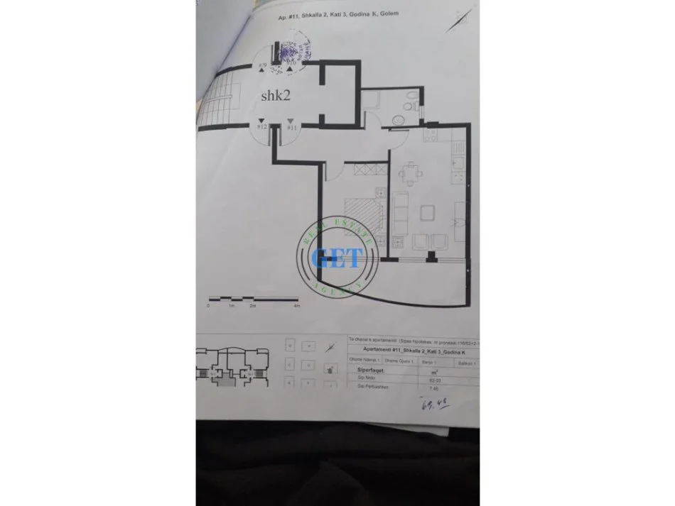 Durres, shitet apartament 1+1 Kati 3, 70 m² 71.000 € (Golem, Durres)