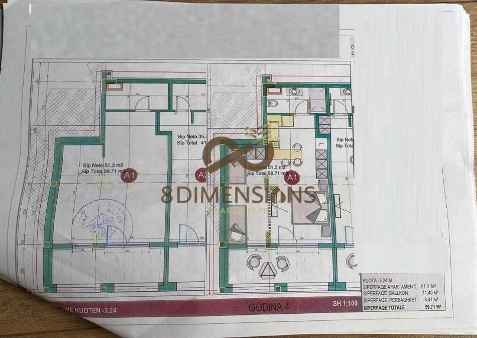 Dhermi - Palase, shitet apartament 1+1+Ballkon Kati 1, 60 m² 205.000 € (Drimadhë - ID D8141A-66)