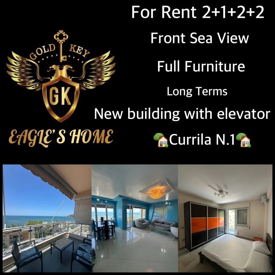 Durres, jepet me qera apartament 2+1+Aneks Kati 4, 111 m² (for Rent System 2+1+2 with 2 balconies • Seafront CURRILA)