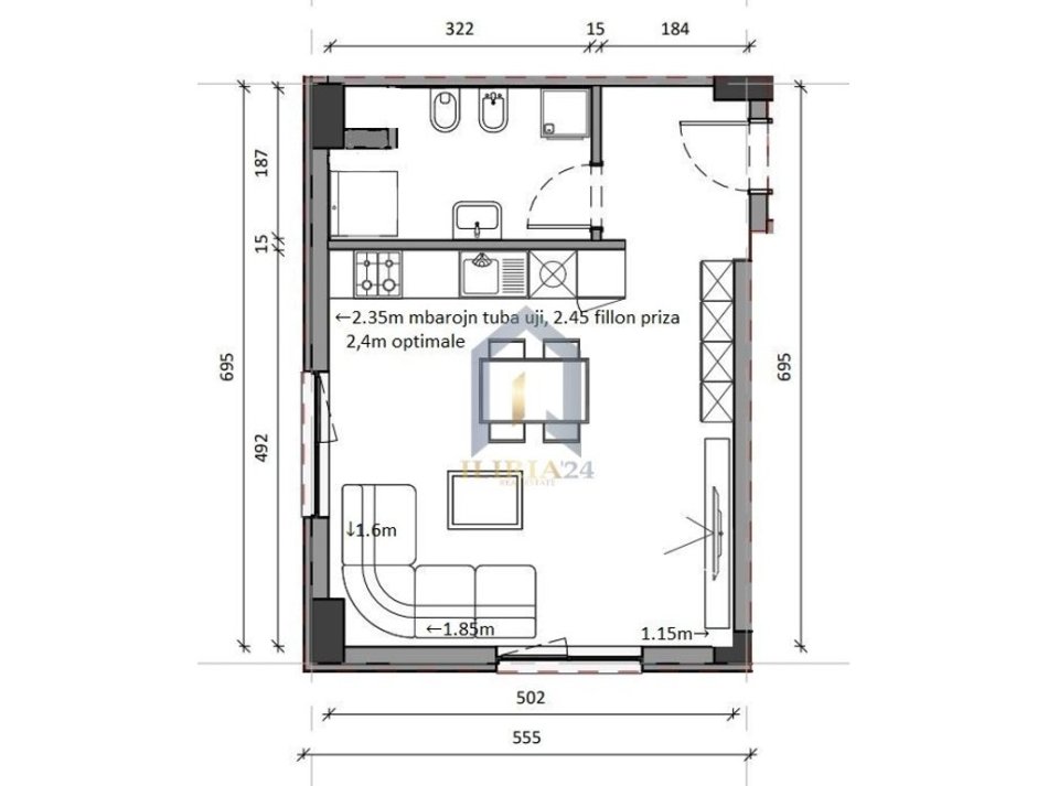Tirane, jepet me qera dyqan Kati 0, 47 m² 250 € (&quot;Rezidenca Kaimi&quot;)