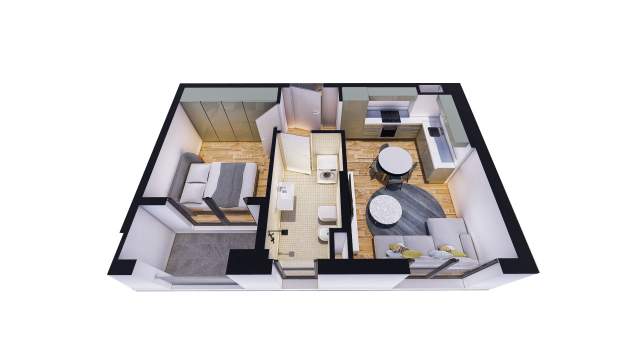 Tirane, shes apartament 1+1+BLK Kati 4, 53 m² 940 Euro/m2 (Pasho Hysa)