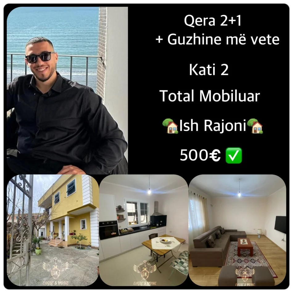 Durres, jepet me qera apartament 2+1+Ballkon Kati 2, 111 m² 500 € (Ish Rajoni • 500€ • 2+1 + Guzhine e vecuar)
