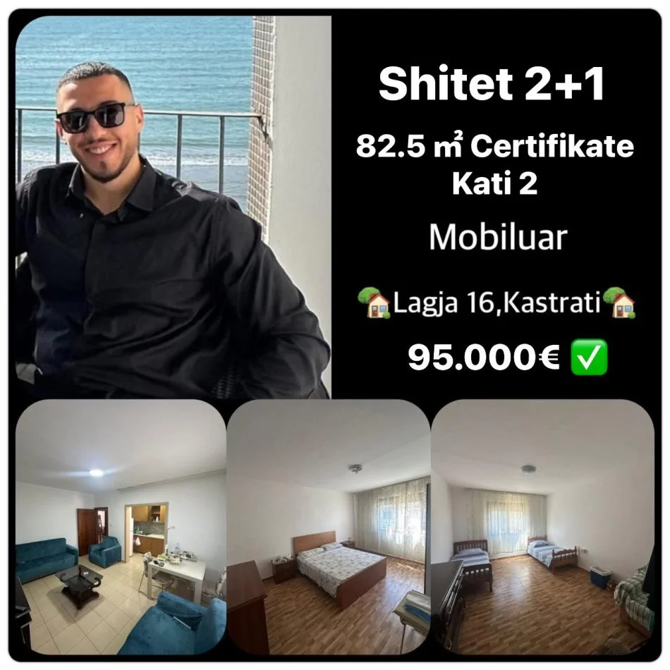 Durres, shes apartament 2+1+Ballkon Kati 2, 83 m² 95.000 € (shkolla qemal mici 0692039456)