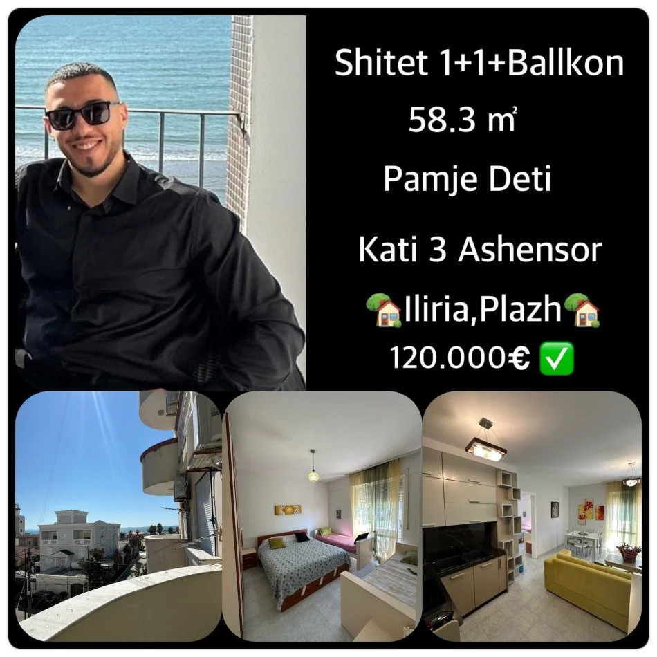 Durres, shes apartament 1+1+Ballkon Kati 2, 59 m² 120.000 € (iliria)