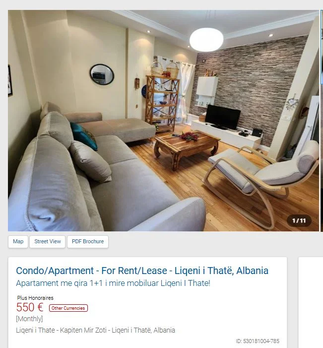 Tirane, jepet me qera apartament 1+1 Kati 5, 65 m² 550 € (LIQENI THATE TE KAPITE MIRZOTI)
