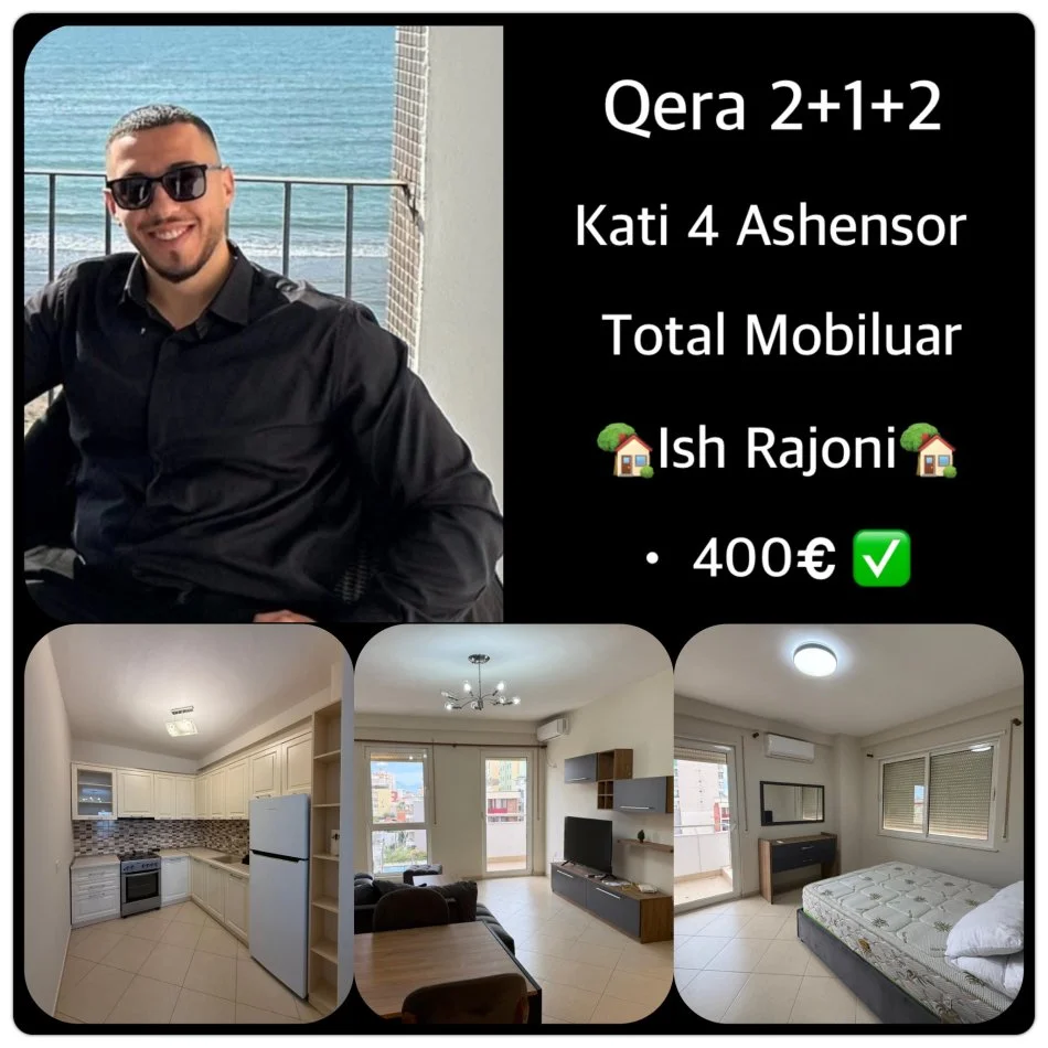 Durres, jepet me qera apartament 2+1+Aneks+Ballkon Kati 4, 111 m² 400 € (Qera 2+1+2 Ish Rajoni Lagja 6 Diambe • 400€ neto)