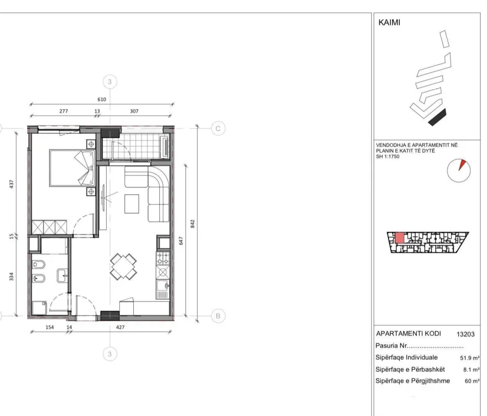 Tirane, jepet me qera apartament 1+1 , 60 m² 350 € (Rruga Pasho Hysa)
