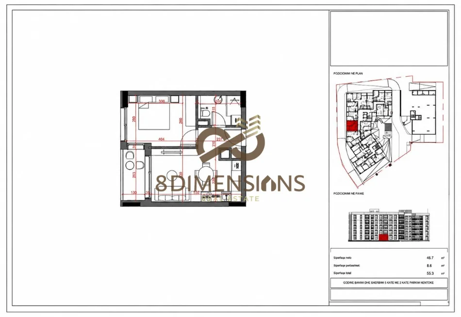 Tirane, shitet apartament 1+1+Ballkon Kati 3, 57 m² (paskuqan)
