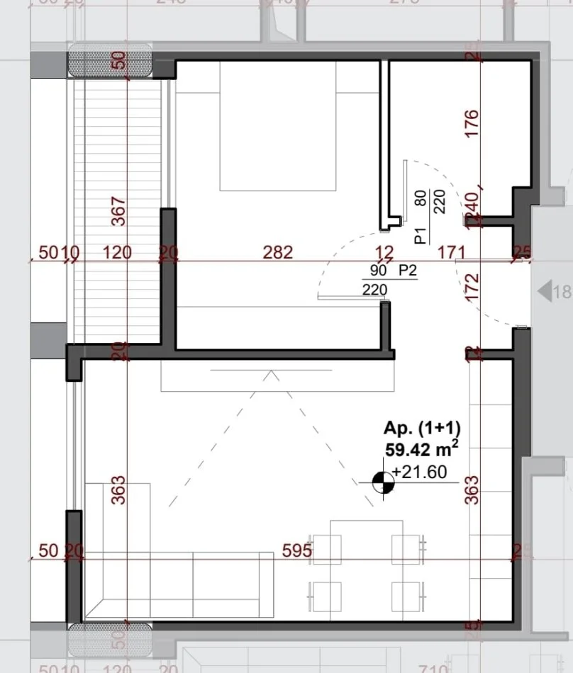 Tirane, shes apartament 1+1+Ballkon Kati 5, 59 m² 130.700 € (Filigree Tower, Xhamllik)