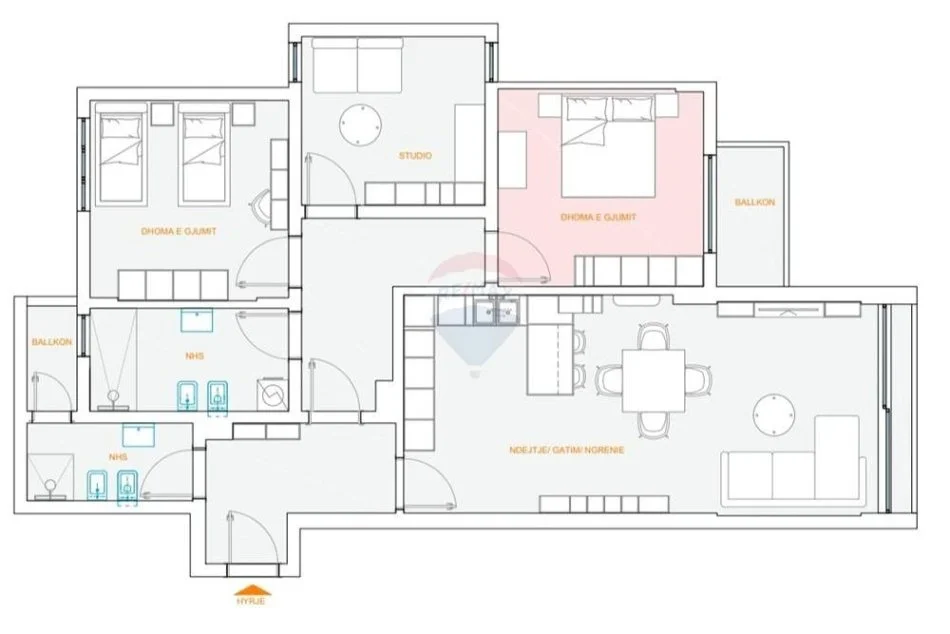 Tirane, jepet me qera apartament 3+1 Kati 10, 153 m² 2.200 € (Ambasada Amerikane)
