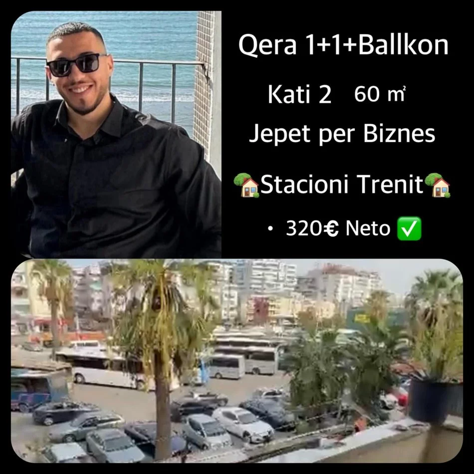 Durres, jepet me qera apartament 1+1+Ballkon Kati 2, 60 m² 320 € (STACIONI TRENIT DURRES 320EURO PER BIZNES)