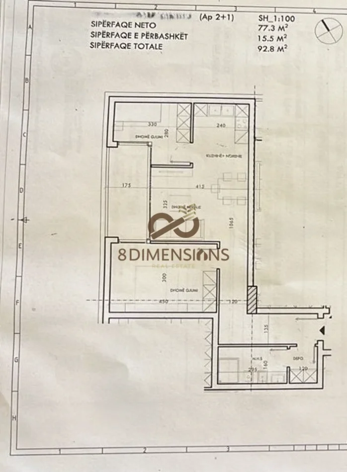 Tirane, shitet apartament 2+1+Ballkon Kati 1, 92 m² 111.360 € (astir)