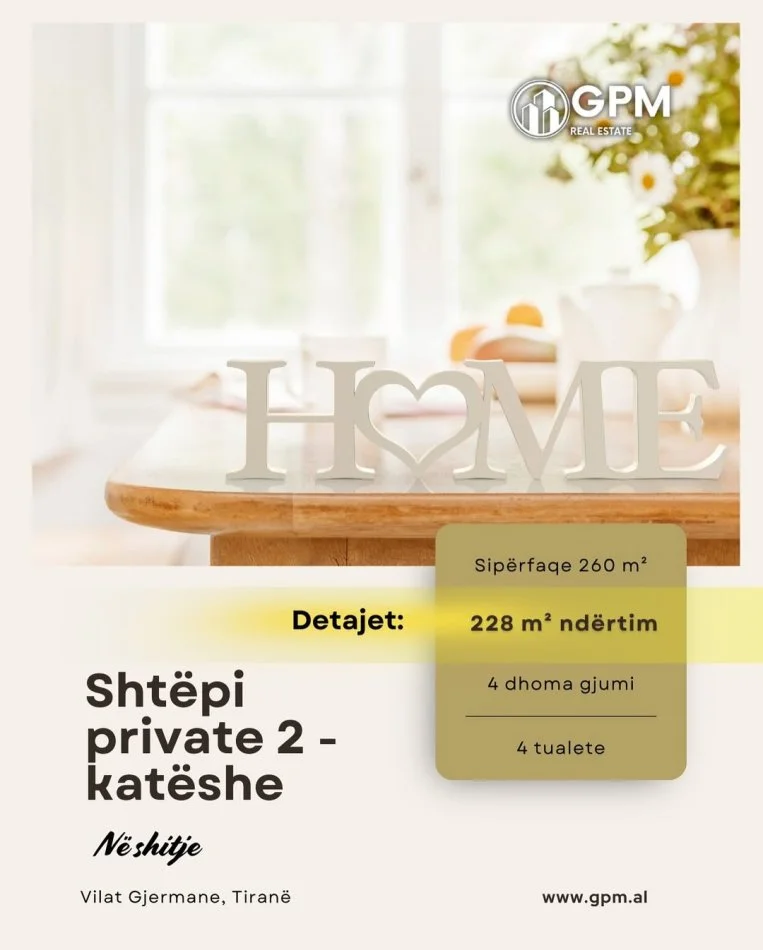 Tirane, shitet shtepi 2-kateshe tek Vilat Gjermane , 488 m² 360.000 €.