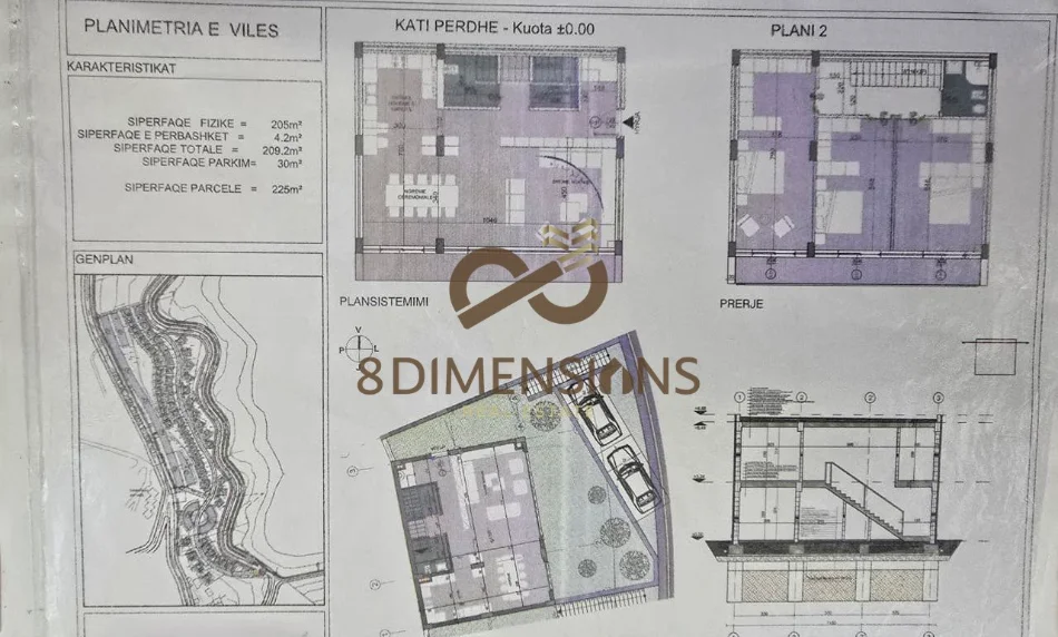 Tirane, shitet Vile 2 Katshe Kati 0, 225 m² 650.000 € (farke)