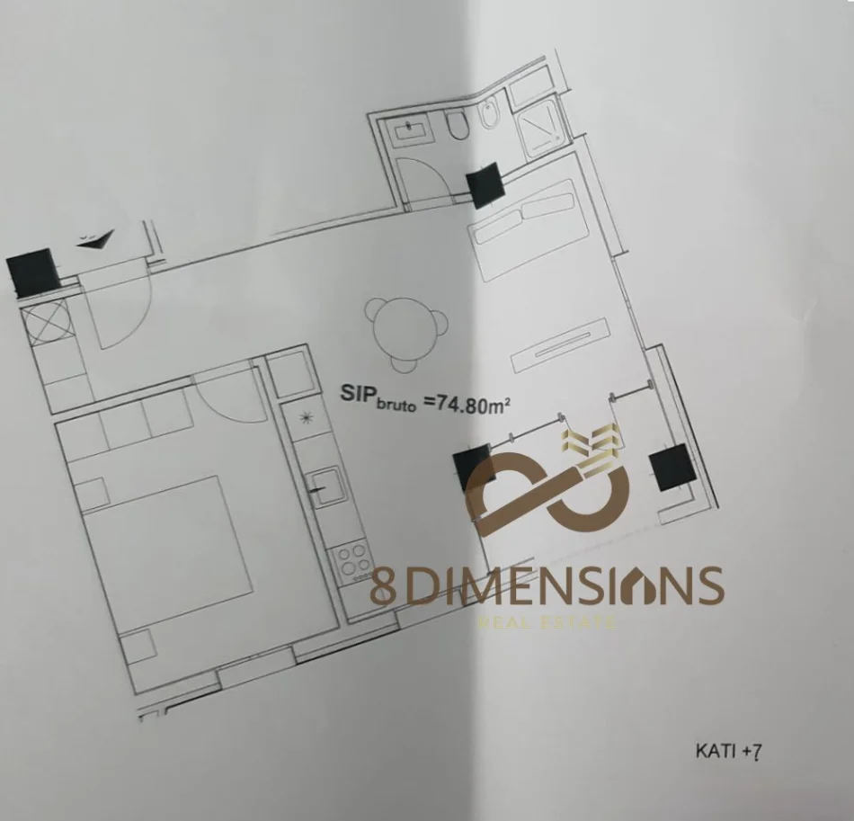 Tirane, shitet apartament 1+1+Ballkon Kati 7, 84 m² 86.020 € (Casa Italia)